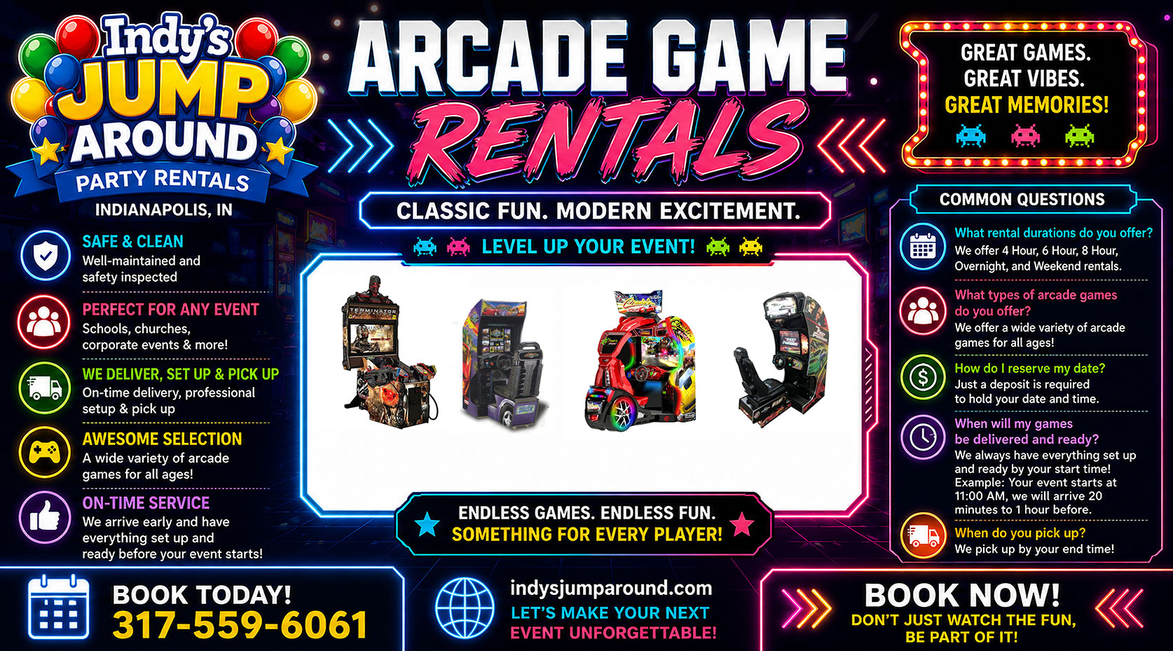 arcade Game Rentals Indianapolis