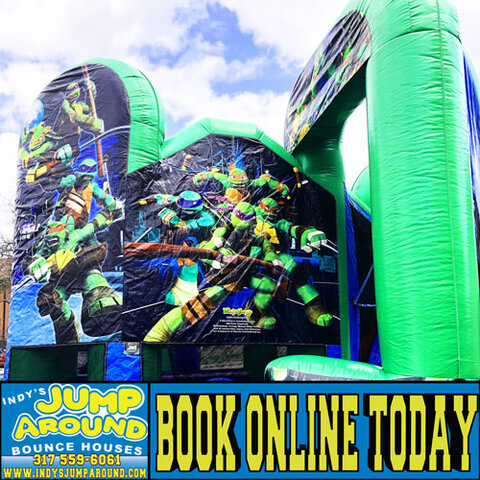 Ninja Turtles Bounce House Water Slide 