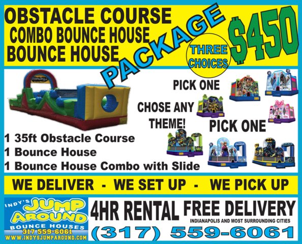 Obstacle Course + Combo Bounce House + Bounce House