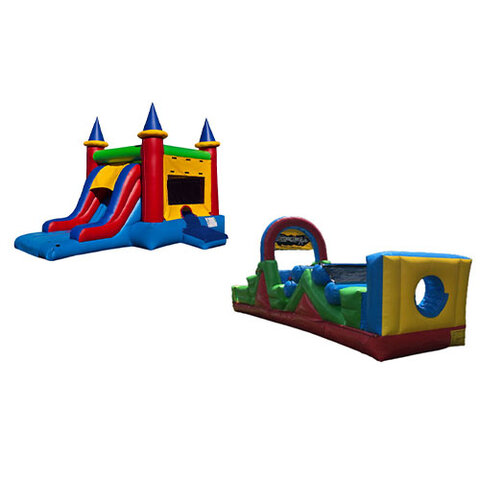 Bounce House Combo With Slide & Obstacle Course 