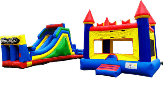 Duel Lane Slide & Bounce house  