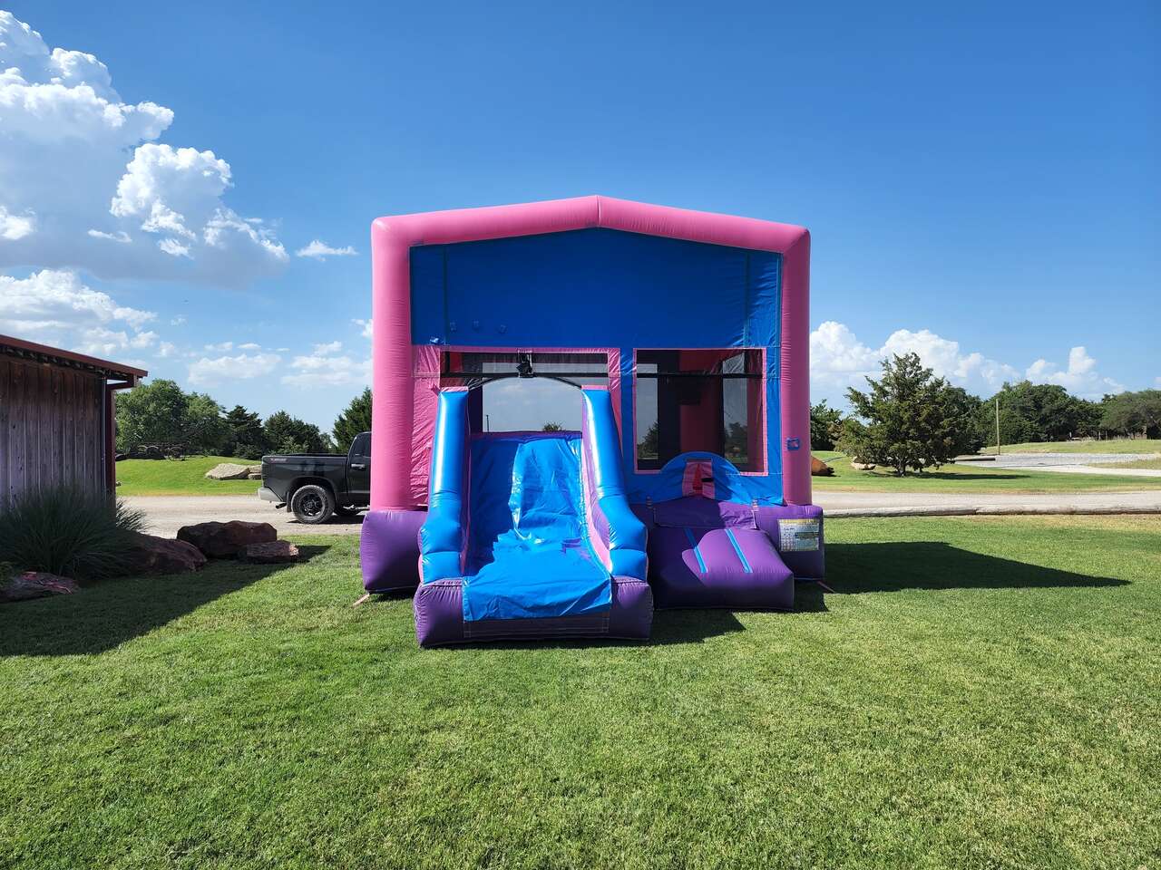 combo bounce house back view