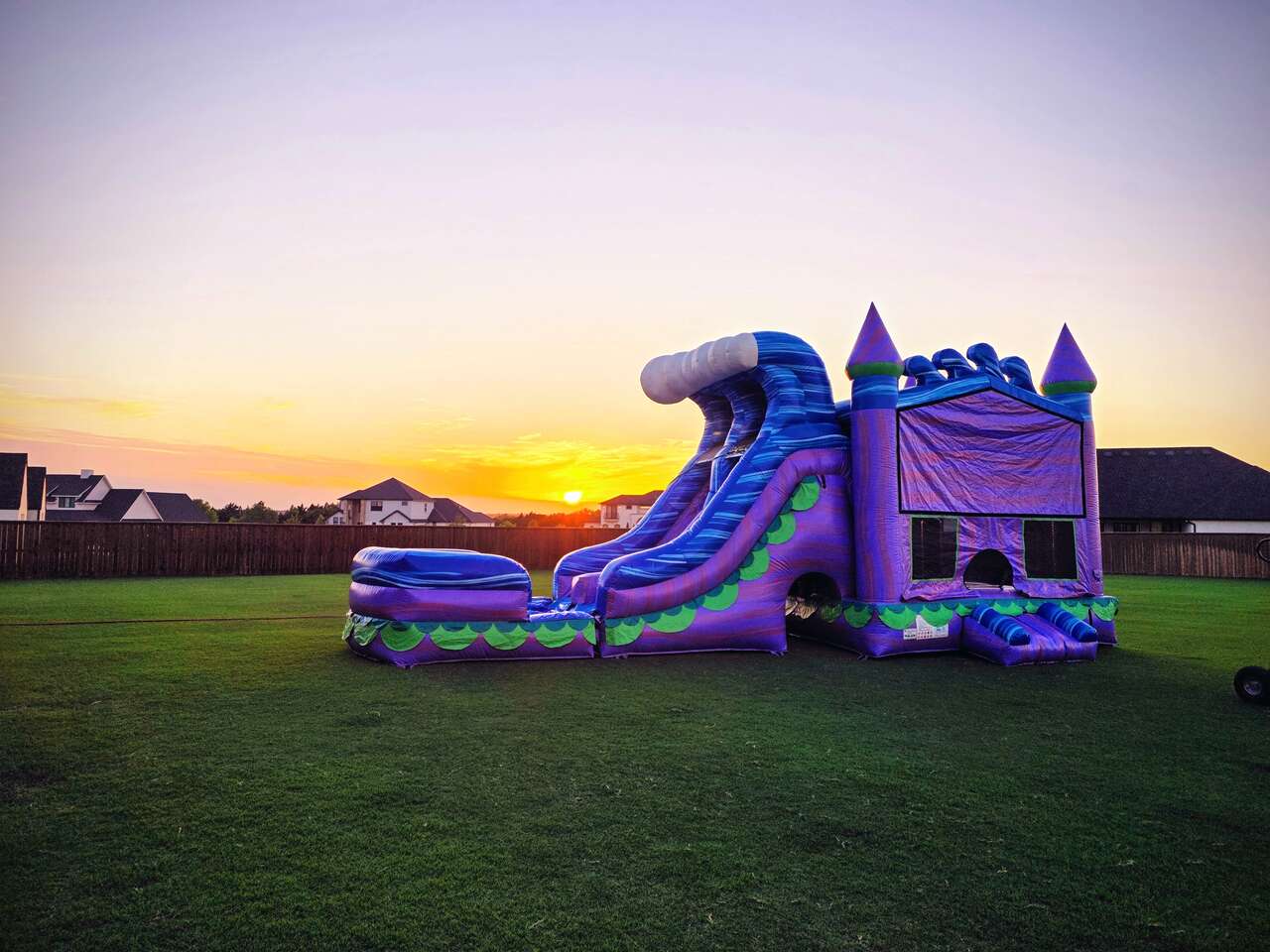 Tropical water slide rental for backyard parties in Oklahoma City