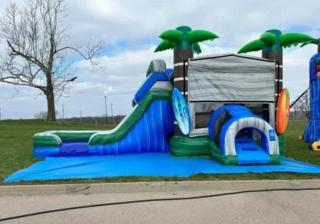Tropical Bounce House Slide Combo