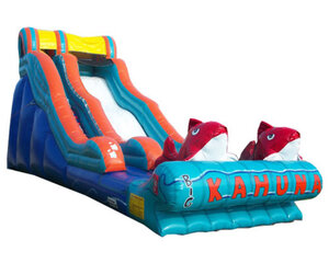18' Big Kahuna Inflatable Water Slide with Stop Pool