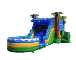 Tropical Water Slide Bounce House Combo