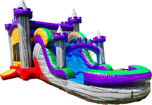 Marble Bounce House & Slide Combo