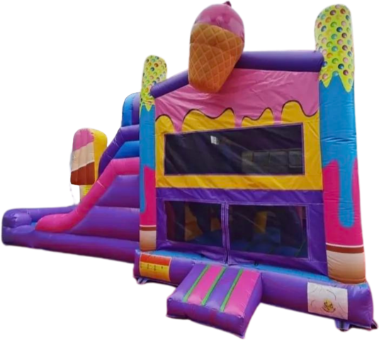 Purple Sparkles Bounce House & Slide Combo