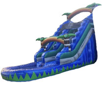 13' Blue Tropical Single Water Slide