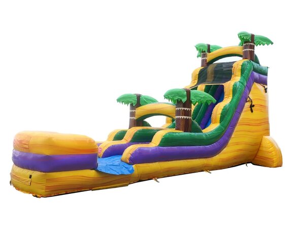 18' Tropical Yellow Marble Inflatable Water Slide