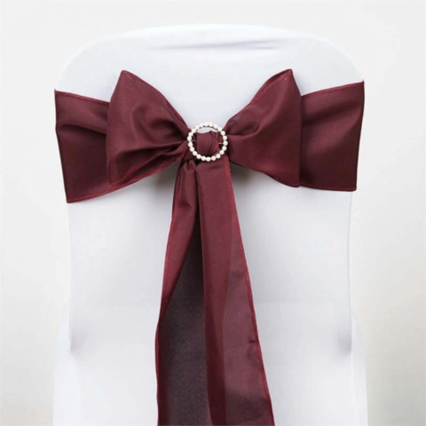 Polyester Chair Sash Burgundy