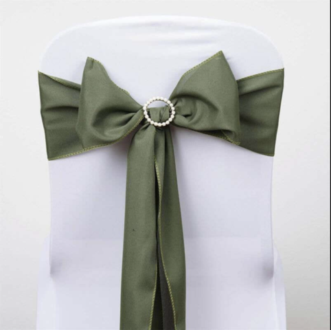 Polyester Chair Sash Olive Green