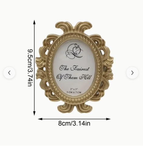 Gold Resin Decorative Baroque Oval Frame Party Favors