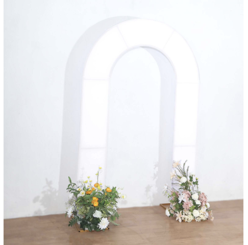 Spandex Fitted Open Arch Backdrop Cover White