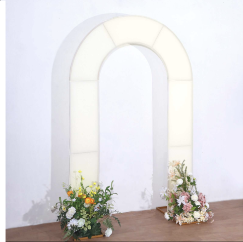 Spandex Fitted Open Arch Backdrop Cover Ivory