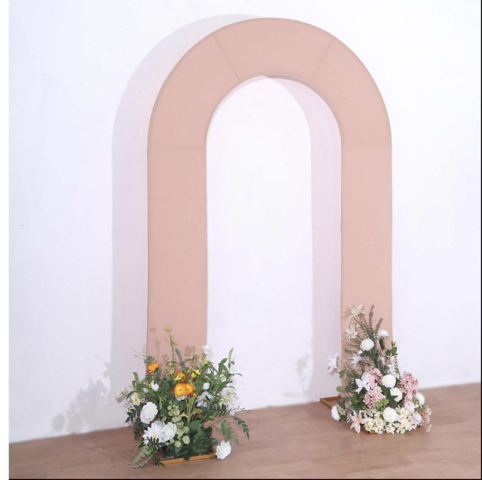 Spandex Fitted Open Arch Backdrop Cover Dusty Rose