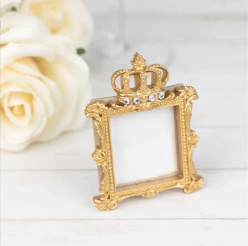 Gold Resin Royal Crown Square Frame Party Favors