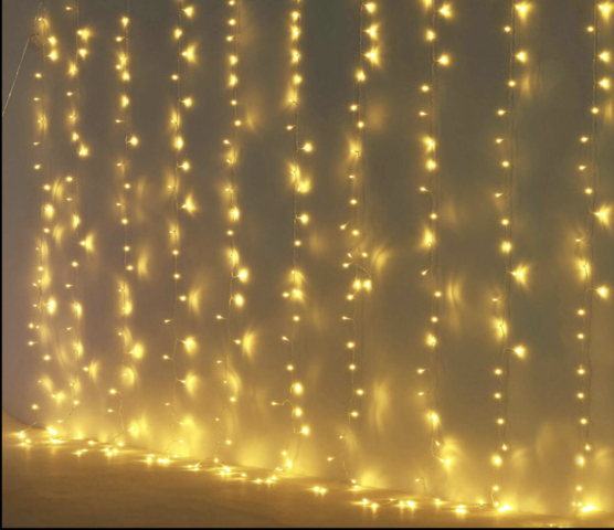 Cool White 300 LED Icicle Curtain Fairy String Lights (Warm White)