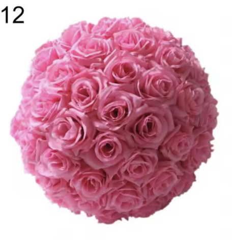 Silk Hydrangea Kissing Flower Balls Lt Pink 