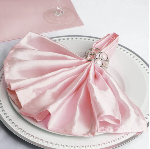 Satin Dinner Napkins Pink