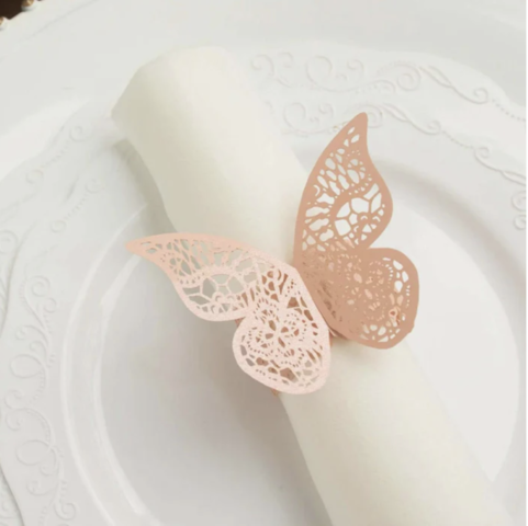 Butterfly Paper Napkin Rings Pink