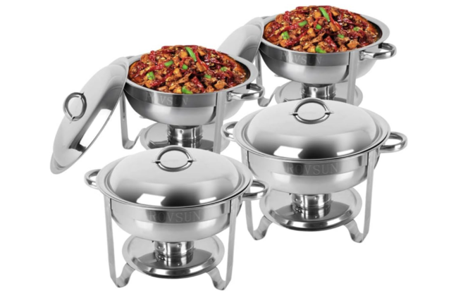 5qt 4 Packed Full Size Stainless Steel Chafing Dish Buffet Set