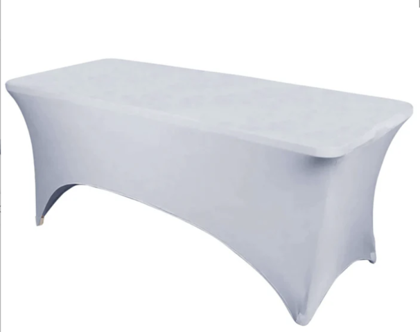 Rectangular Stretch Spandex Tablecloth Silver