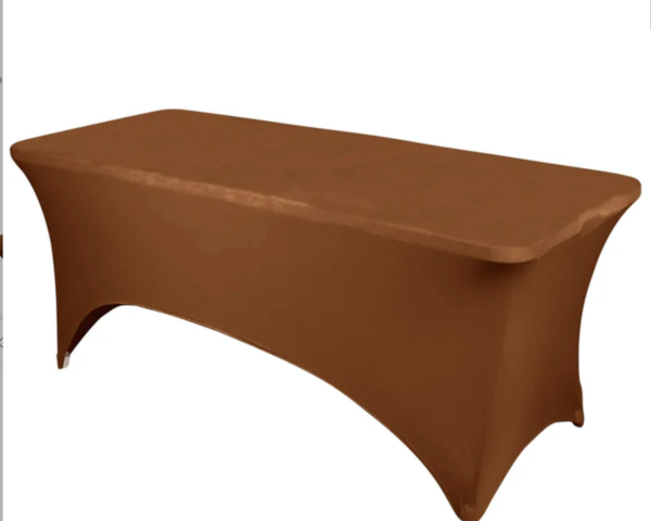 Rectangular Stretch Spandex Tablecloth Cinnamon Brown