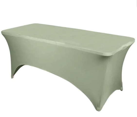 Rectangular Stretch Spandex Tablecloth Dusty Sage Green