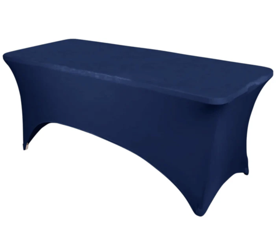 Rectangular Stretch Spandex Tablecloth Navy Blue