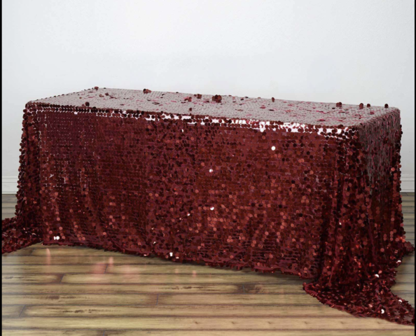 Payette Sequin Rectangle Tablecloth Burgundy