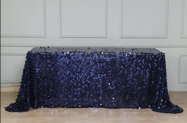 Payette Sequin Rectangle Tablecloth Navy Blue