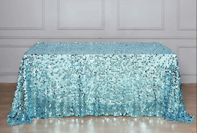 Payette Sequin Rectangle Tablecloth Turquoise