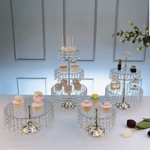 Rosdorf Park Dmaris Crystal Metal Cake Stands 