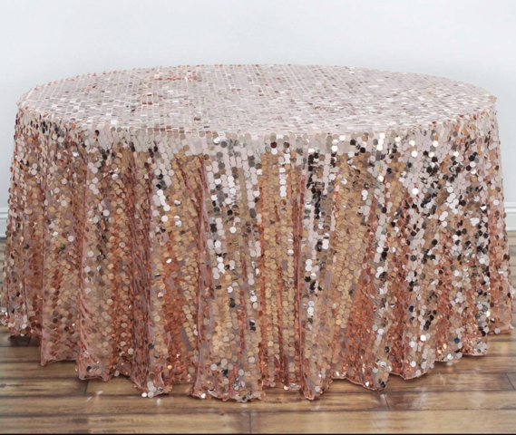 Payette Sequin Round Tablecloth Rose Gold