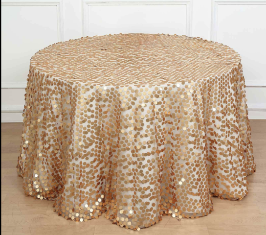 Payette Sequin Round Tablecloth Matte Champagne