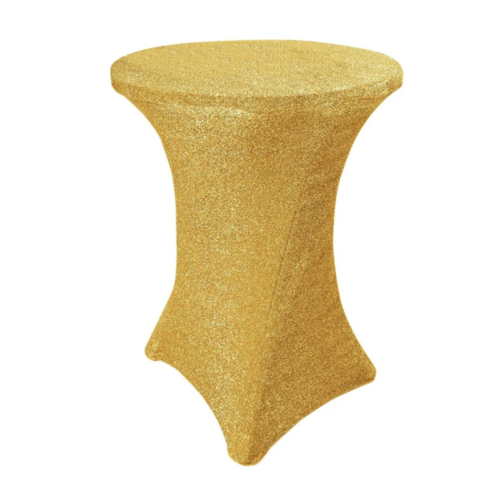 Cocktail Spandex Table Cover Glitter Gold