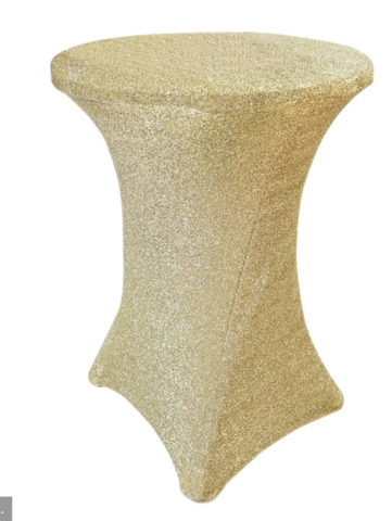 Cocktail Spandex Table Cover Glitter Champagne