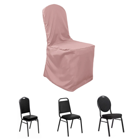 Polyester Banquet Chair Cover Dusty Rose