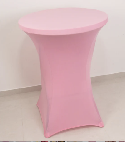 Cocktail Spandex Table Cover Plain Pink