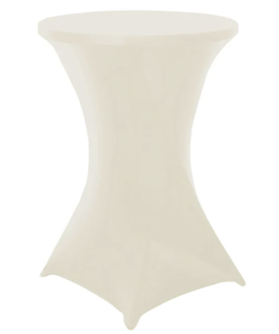 Cocktail Spandex Table Cover Plain Ivory