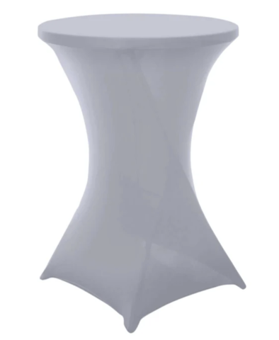 Cocktail Spandex Table Cover Plain Silver