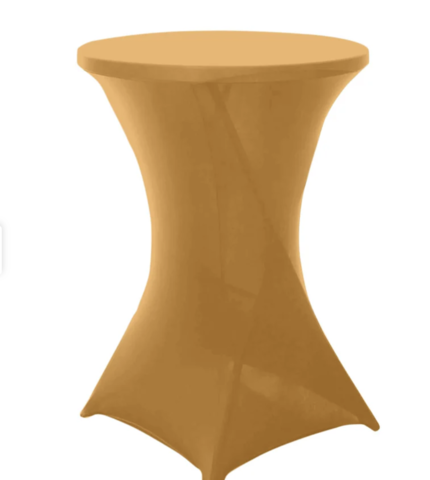 Cocktail Spandex Table Cover Plain Gold