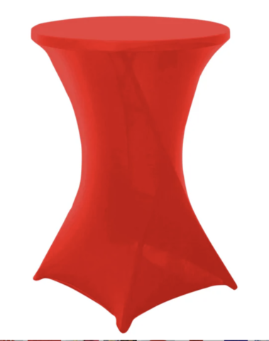 Cocktail Spandex Table Cover Plain Red