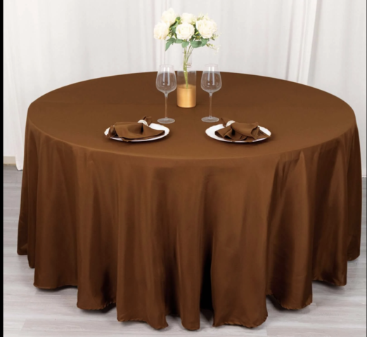 Seamless Polyester Round Cinnamon Brown