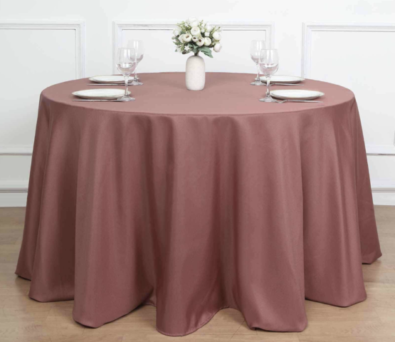 Seamless Polyester Round Cinnamon Rose