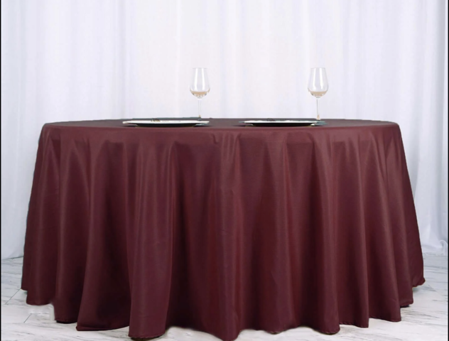 Seamless Polyester Round Burgundy