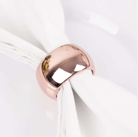 Metallic Rose Gold Acrylic Napkin Rings