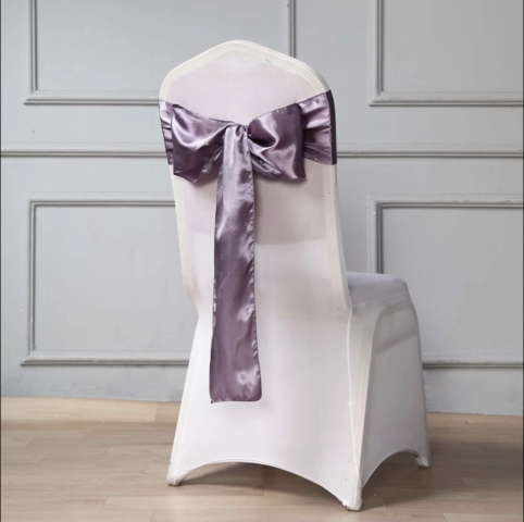 Satin Chair Sash Amethyst