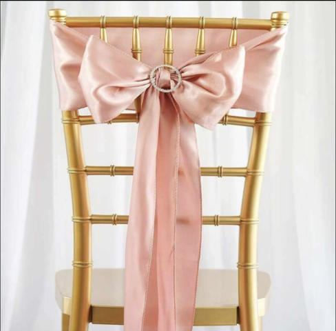 Satin Chair Sash Dusty Rose